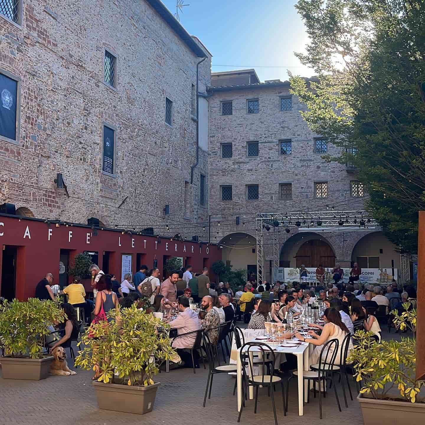 Within the lively square