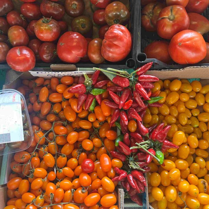 Fresh produce sold at the market