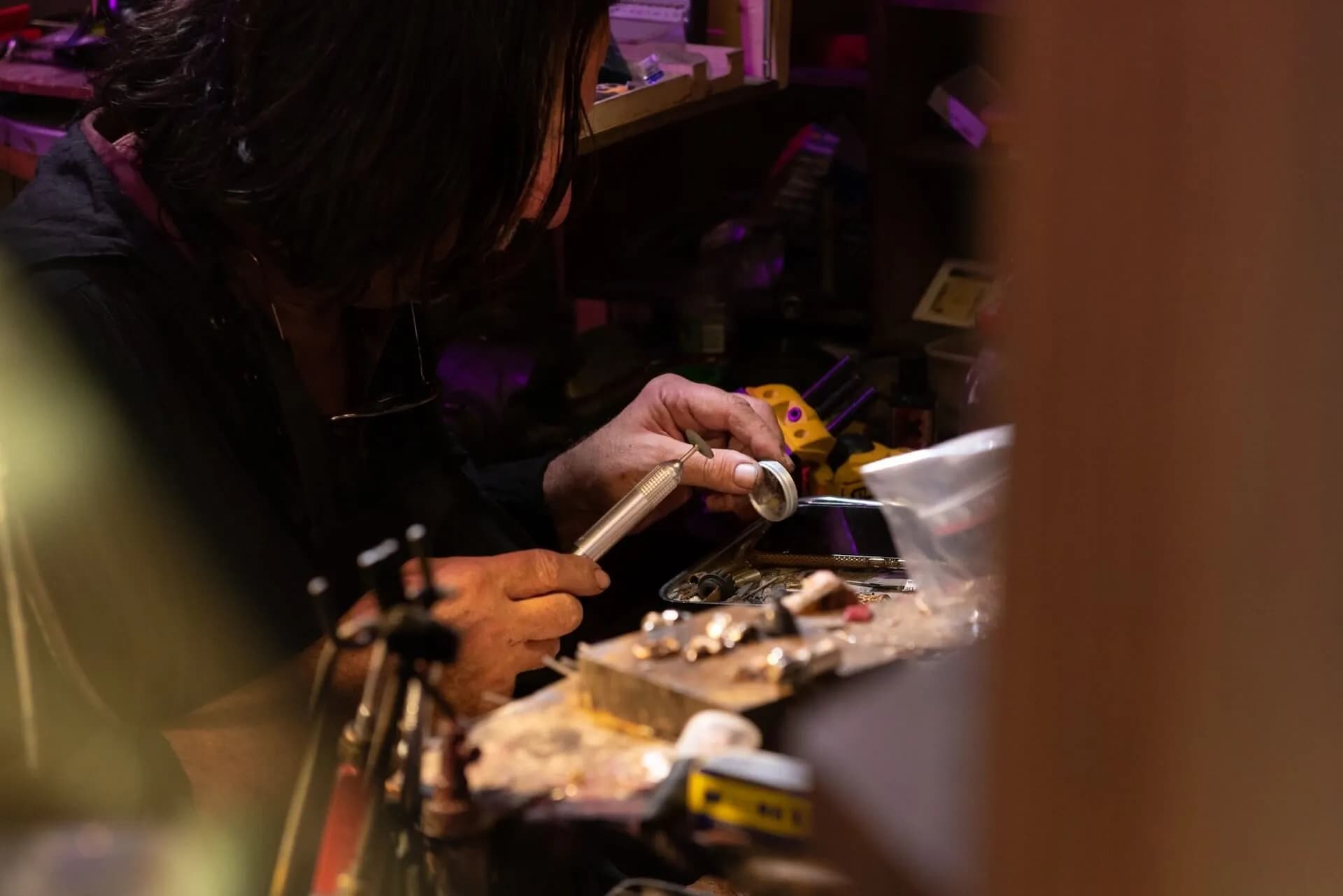 The artist in action