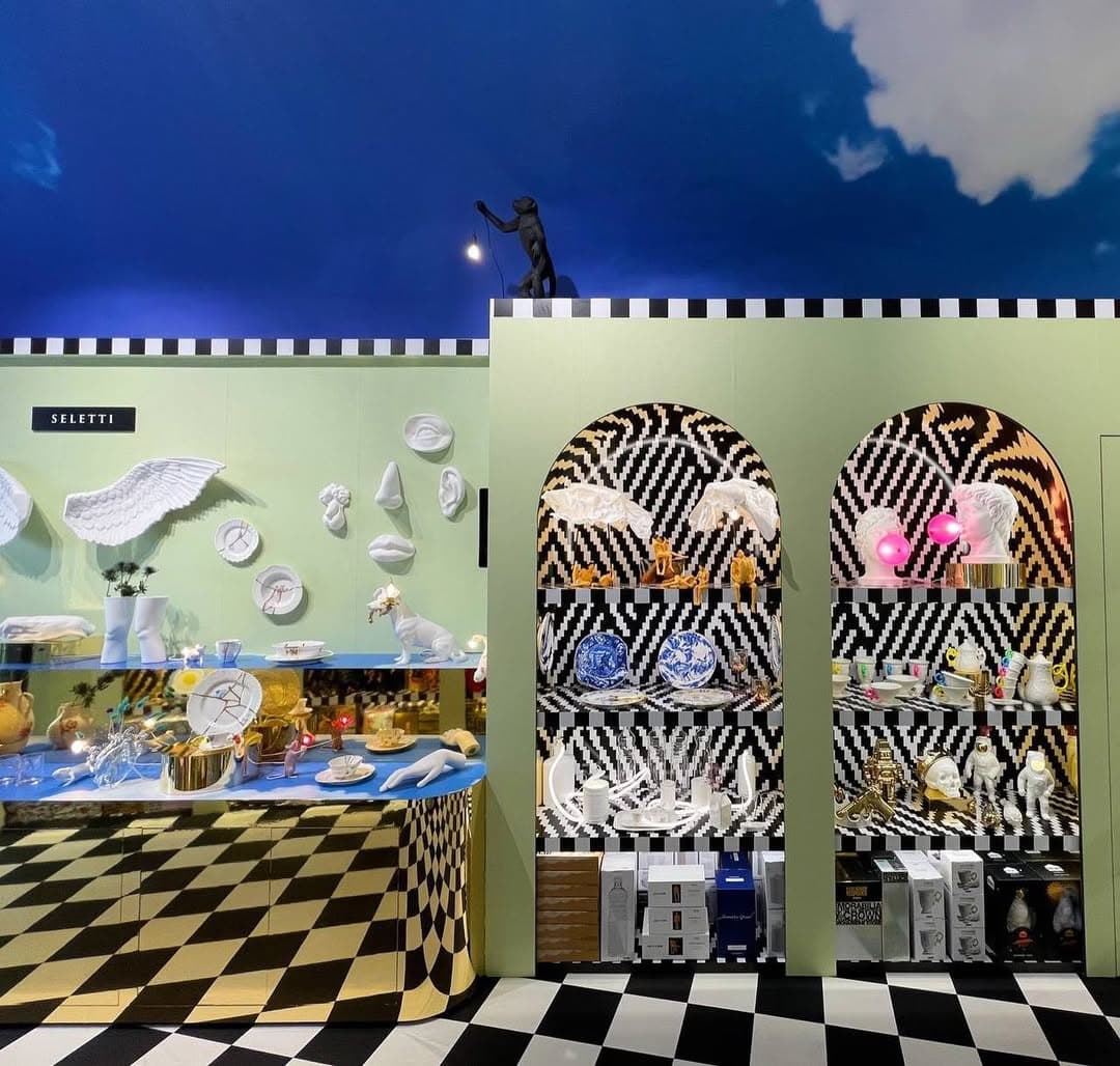 Interior displays at Seletti store in Florence