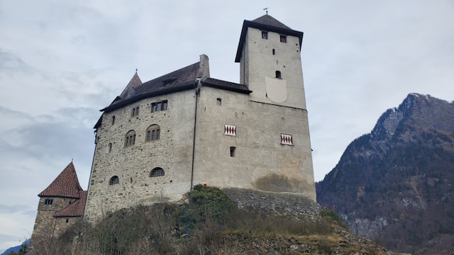 burg grutenberg castle on a hillside in balzers liechtenstein