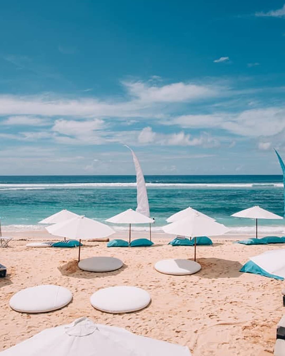 The chill beach setup at Karma Beach