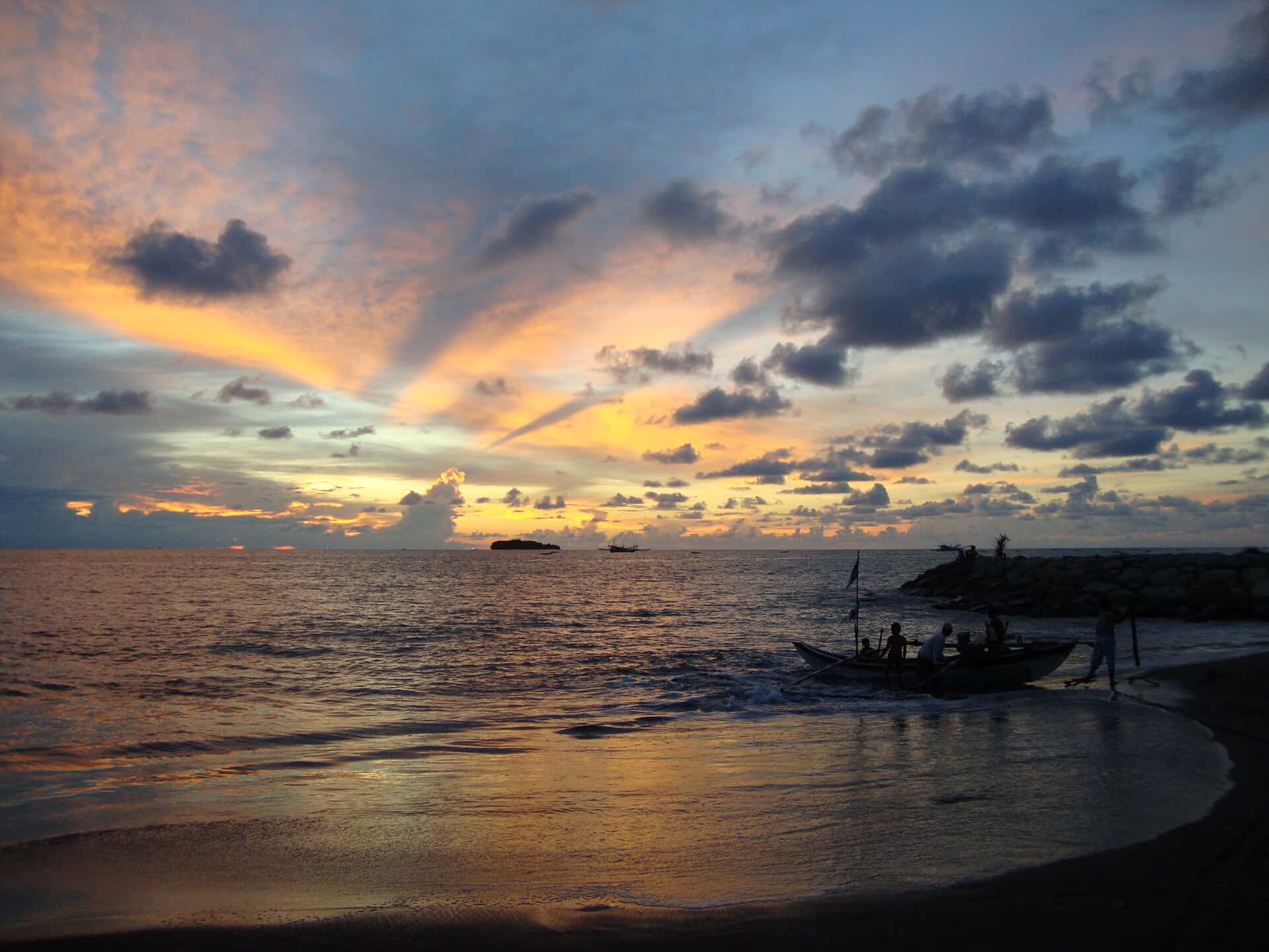 The beach at dusk