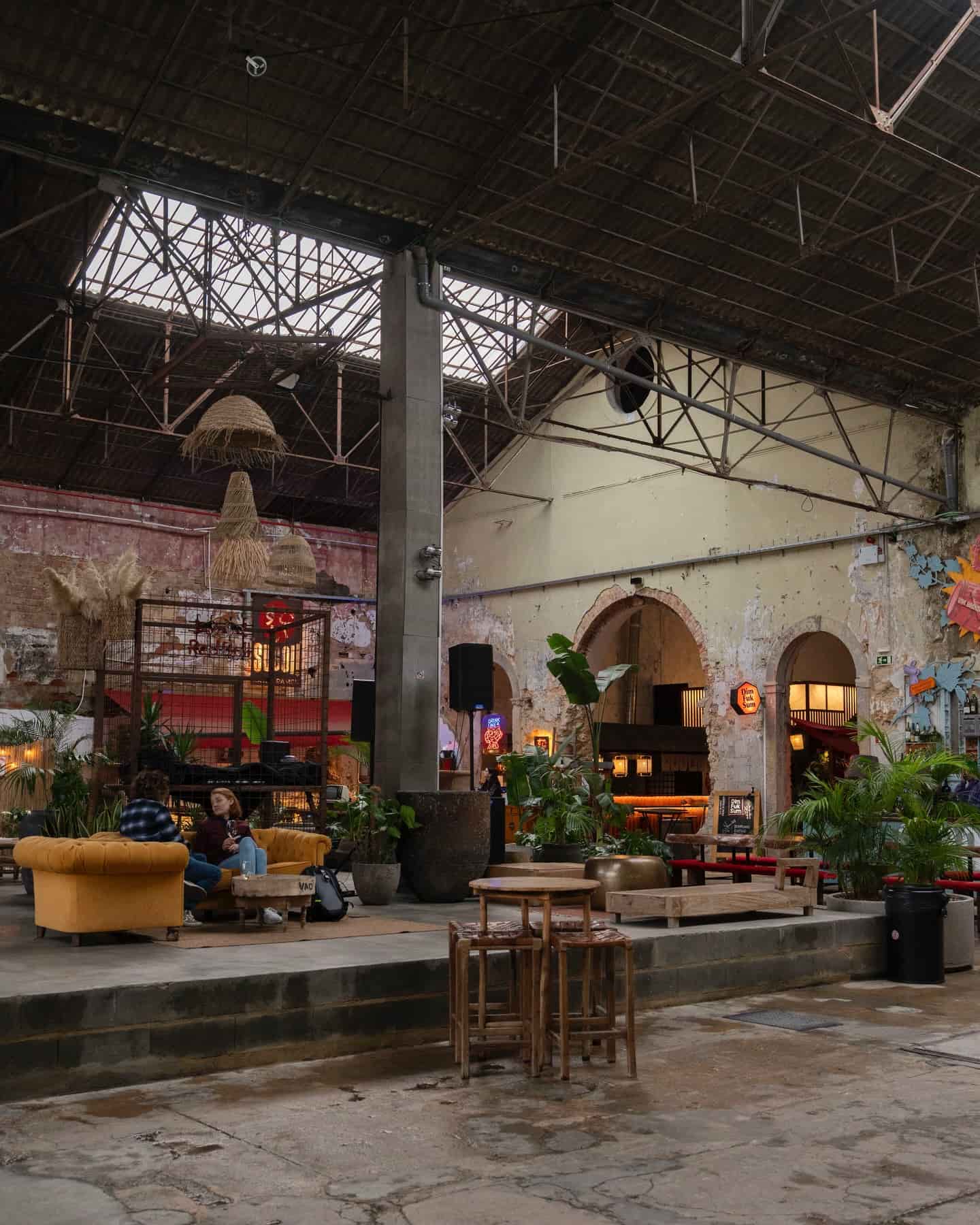 Chill section at one of the cafes