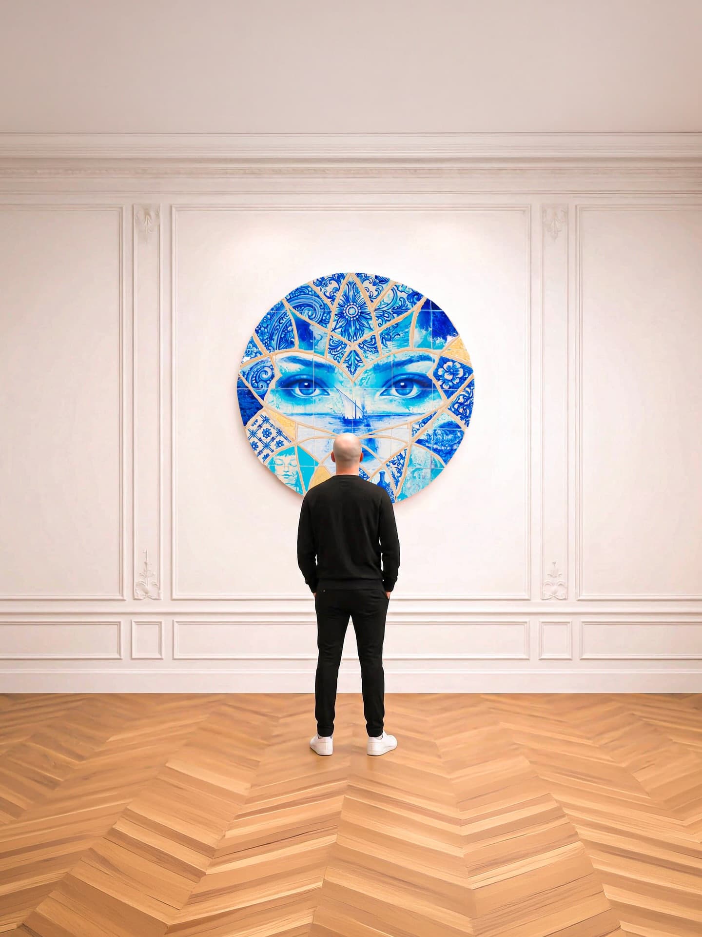 Artwork at gallery showcasing Japanese Kintsugi technique