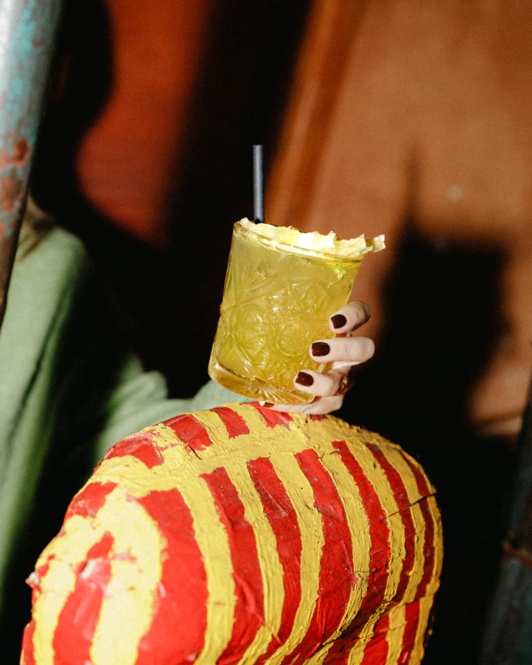 Cocktails on circus-themed decor