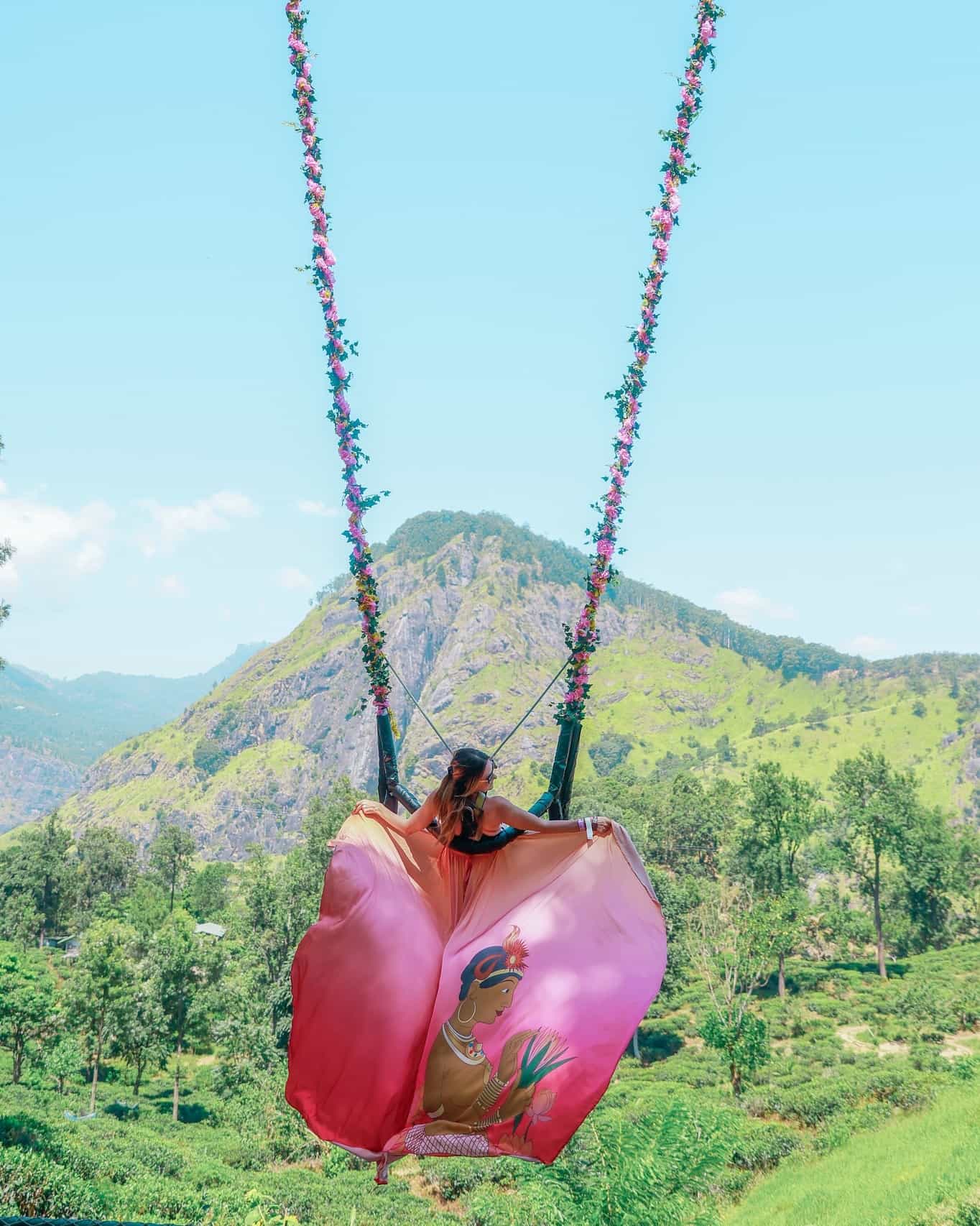 Mid-air on the Ella Swing