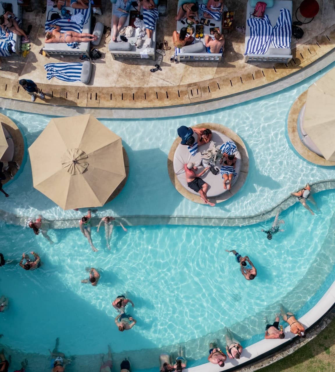 Various pool sections