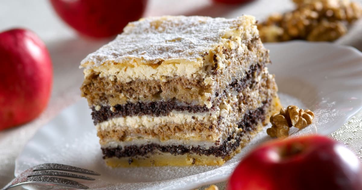 Prekmurska Gibanica is a traditional slovenian layered pastry filled with nuts, fruit and poppy seeds from the prekmurja region of Slovenia
