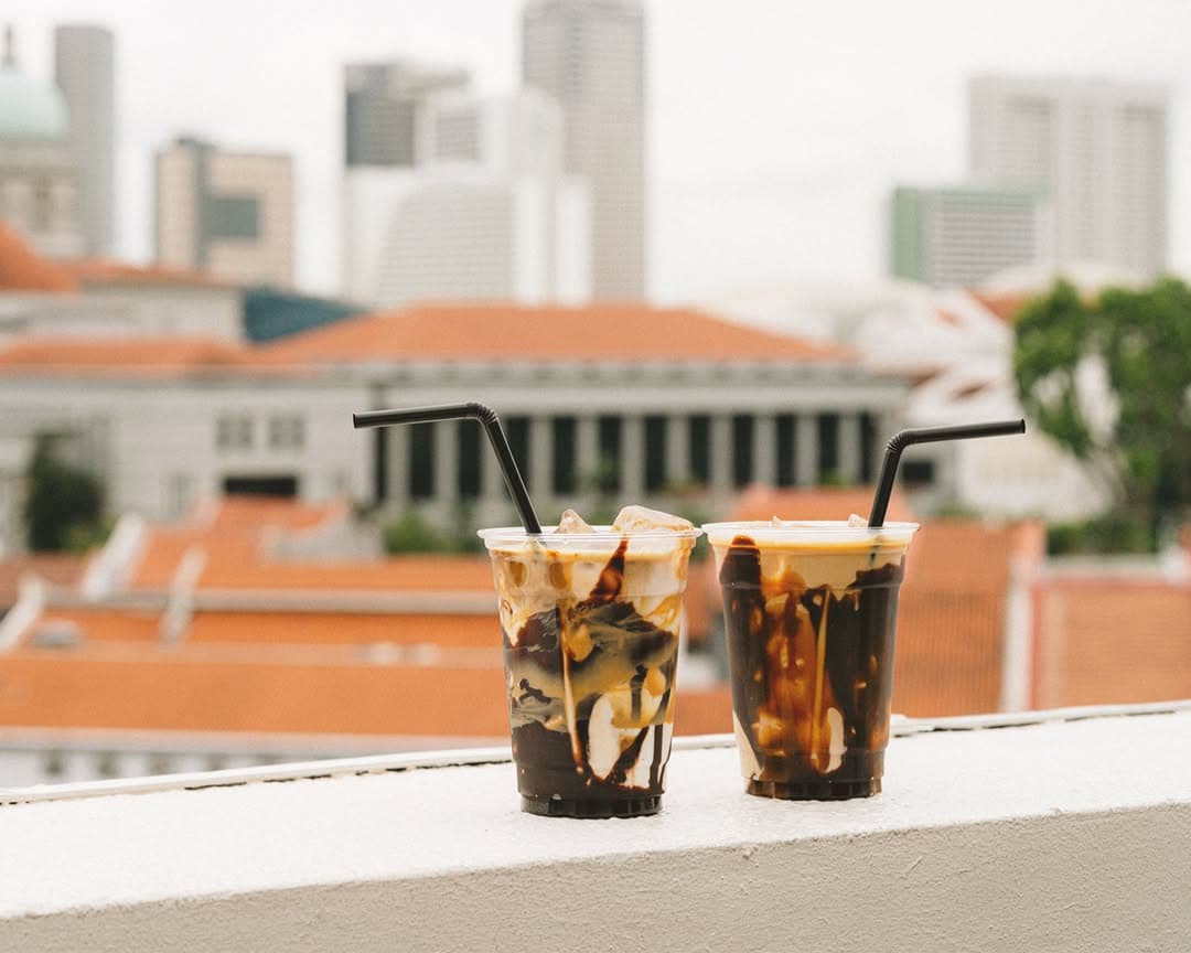 Enjoy coffee from this rooftop cafe