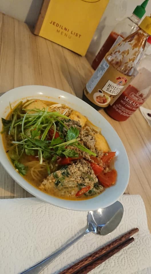 a bowl of pho at good morning vietnam vietnamese restaurant in ljubljana slovenia