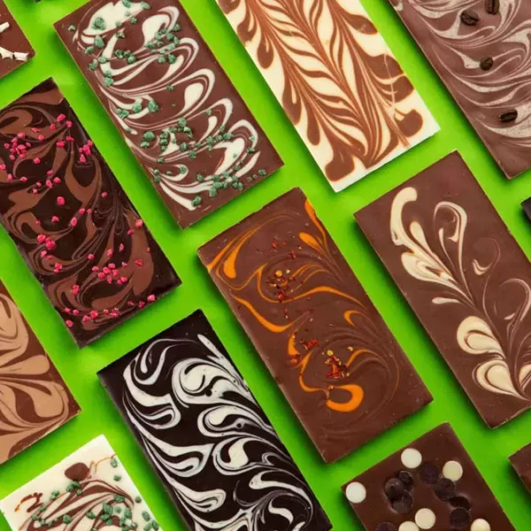 an assortment of chocolate slabs from wilde irish chocolate