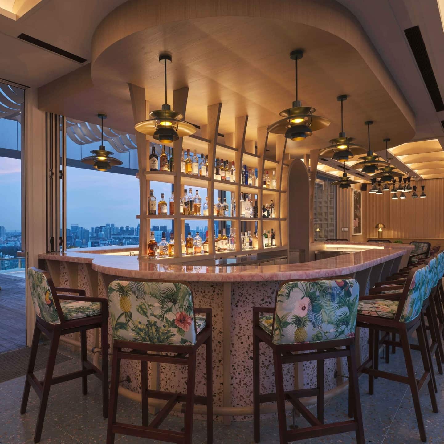 Tropical bar indoors