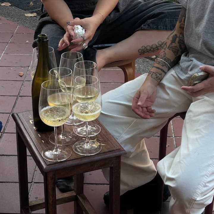 Wine available at the cafe