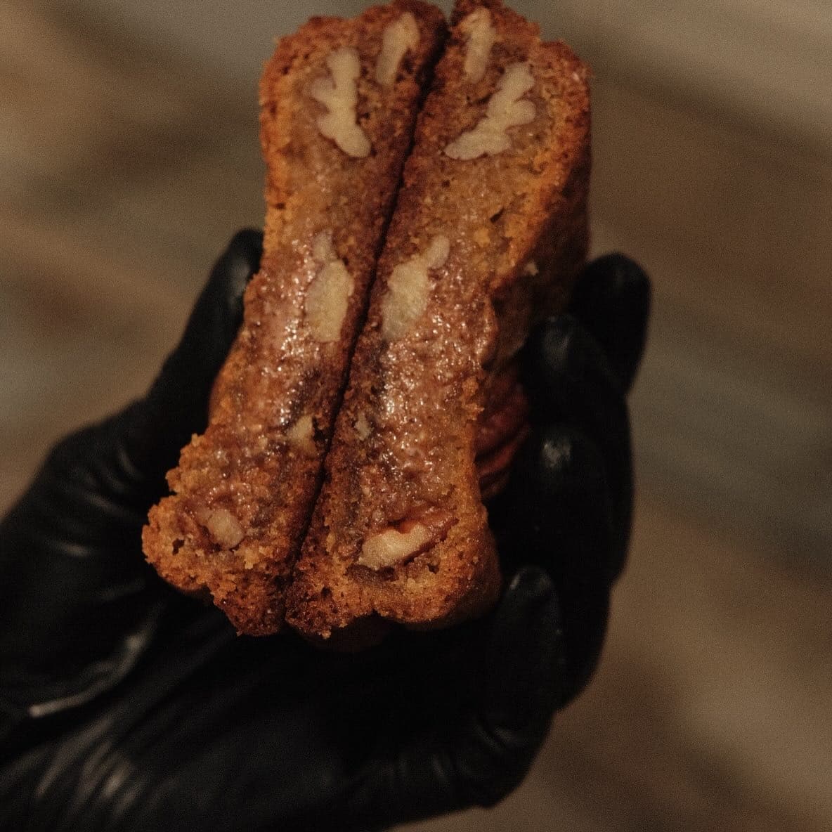 Chewy pecan and maple cookie