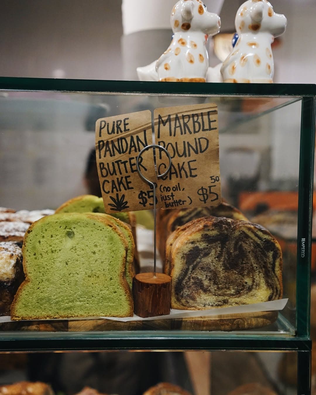 Pandan butter cake and marble pound cake at this best bakery in Singapore